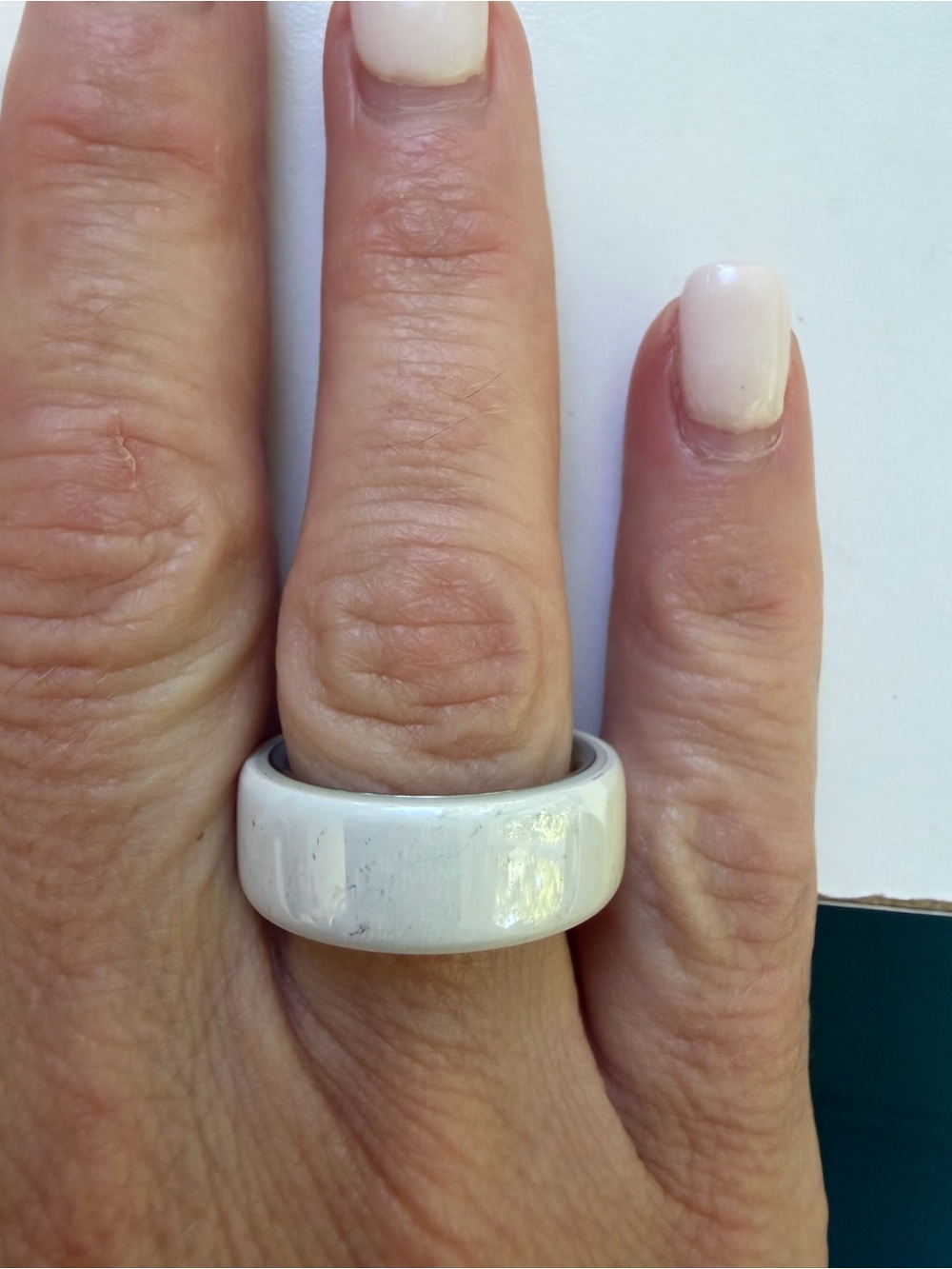 White Ceramic Oura  Ring - Women Jewelry